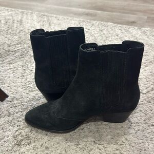 Ash suede black booties - “hook bis”, leather sole, size 37 - good condition